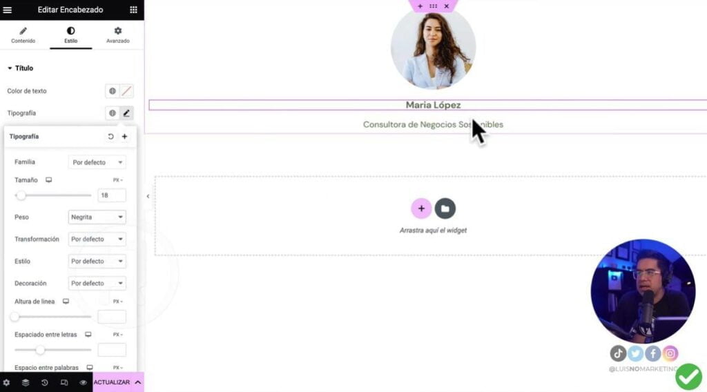 Añadir encabezado a tarjeta digital