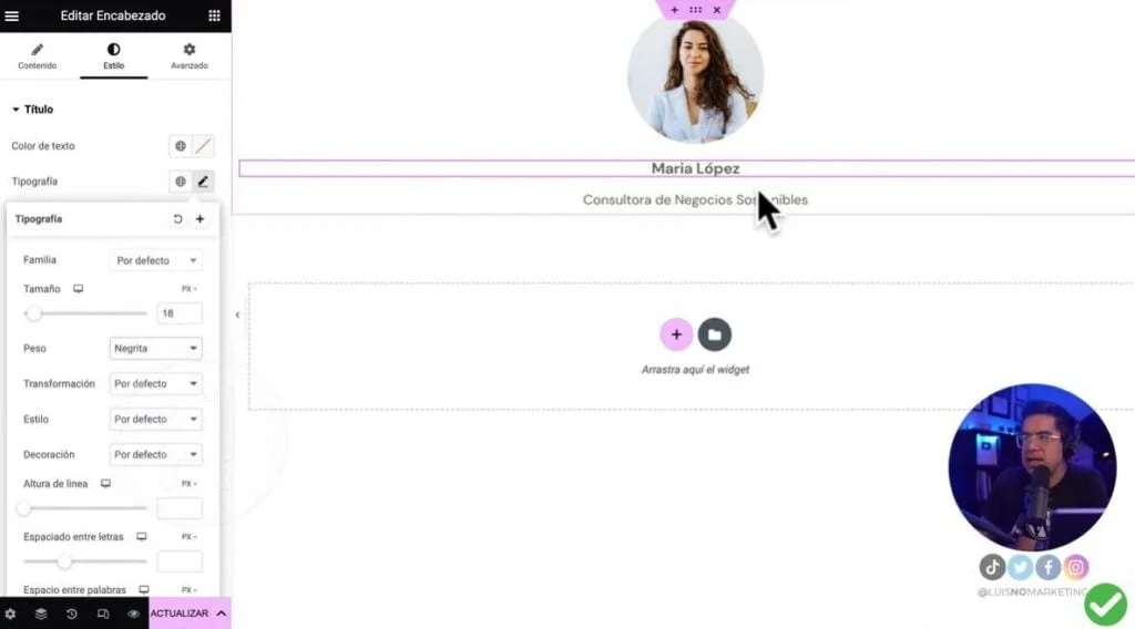 Añadir encabezado a tarjeta digital