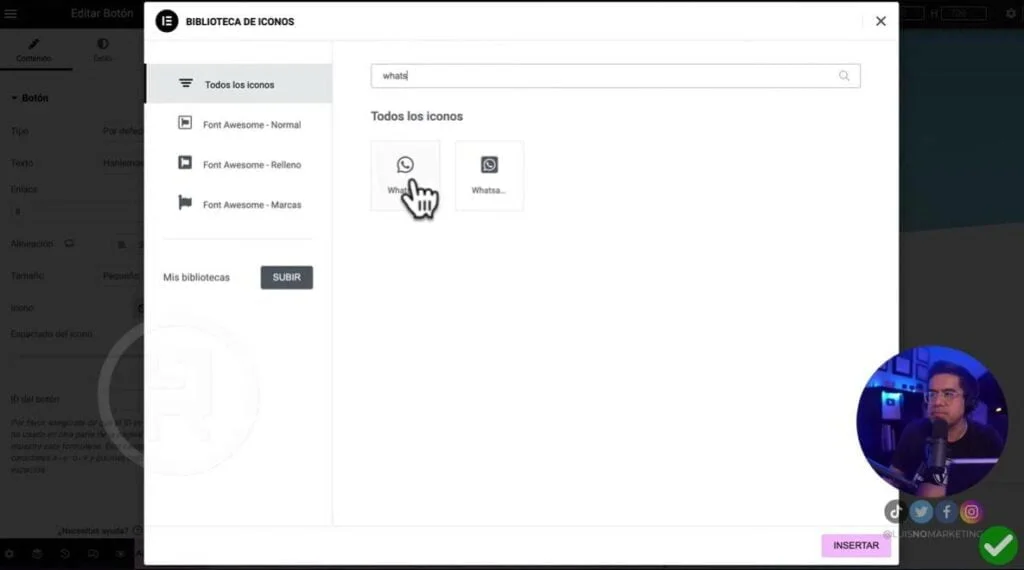 Botón de WhatsApp en tarjeta digital