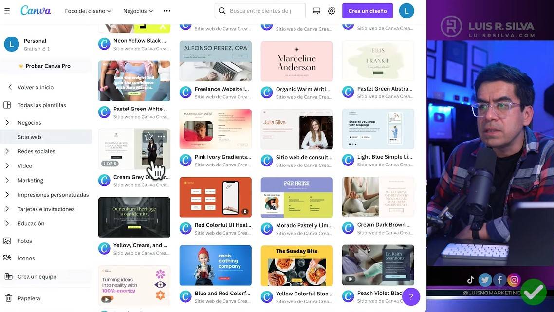 Cómo Crear Una Página Web Con CANVA Gratis Y En 5 Minutos - LUIS R. SILVA