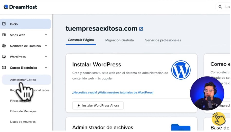 Crear correos corporativos