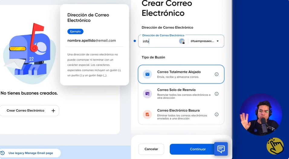 Crear correo corporativo