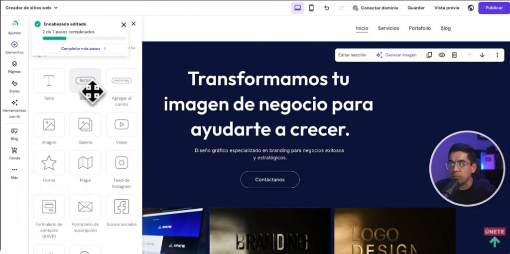 Personalizar página web creada con IA