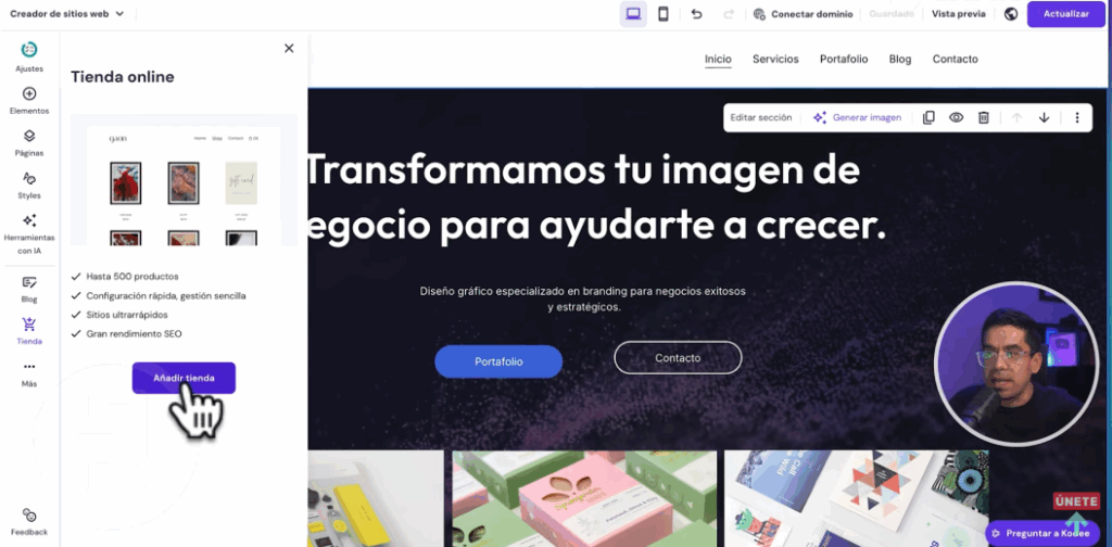 Agregar tienda en línea