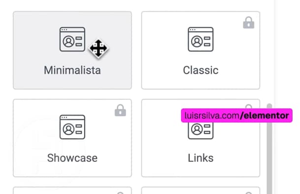 Crear enlace en biografía con Elementor
