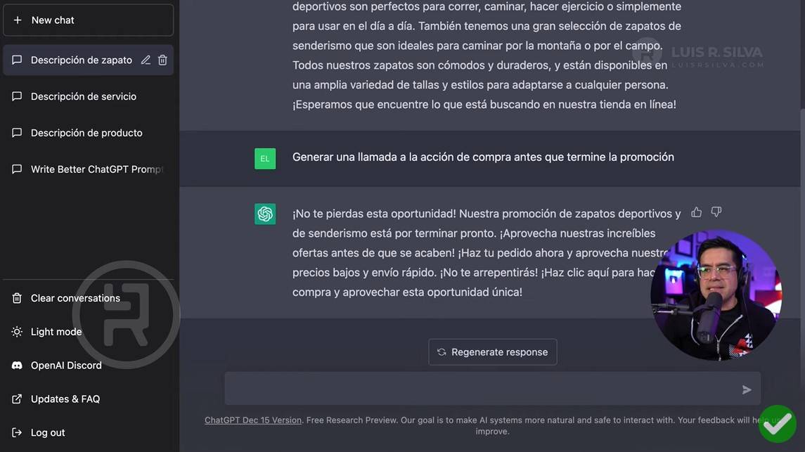 Crear contenido gratis para página web con ChatGPT