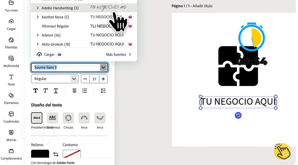 Ajustes de texto en el logo