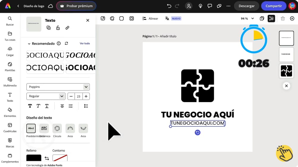 Agregar eslogan al logo gratis
