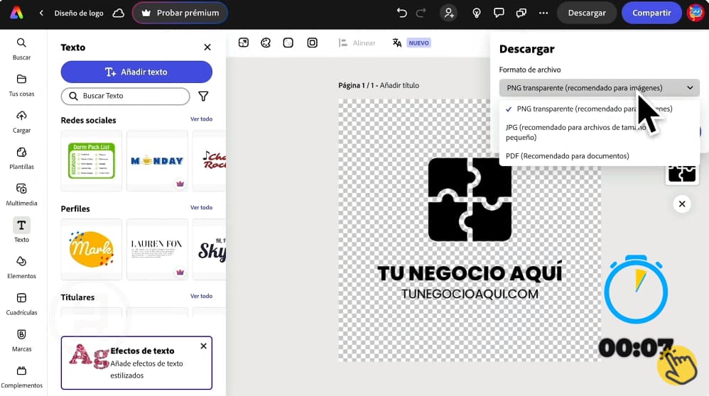 Descarga de logo con fondo transparente