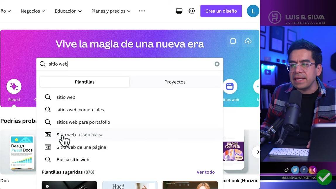 Crear página web con Canva
