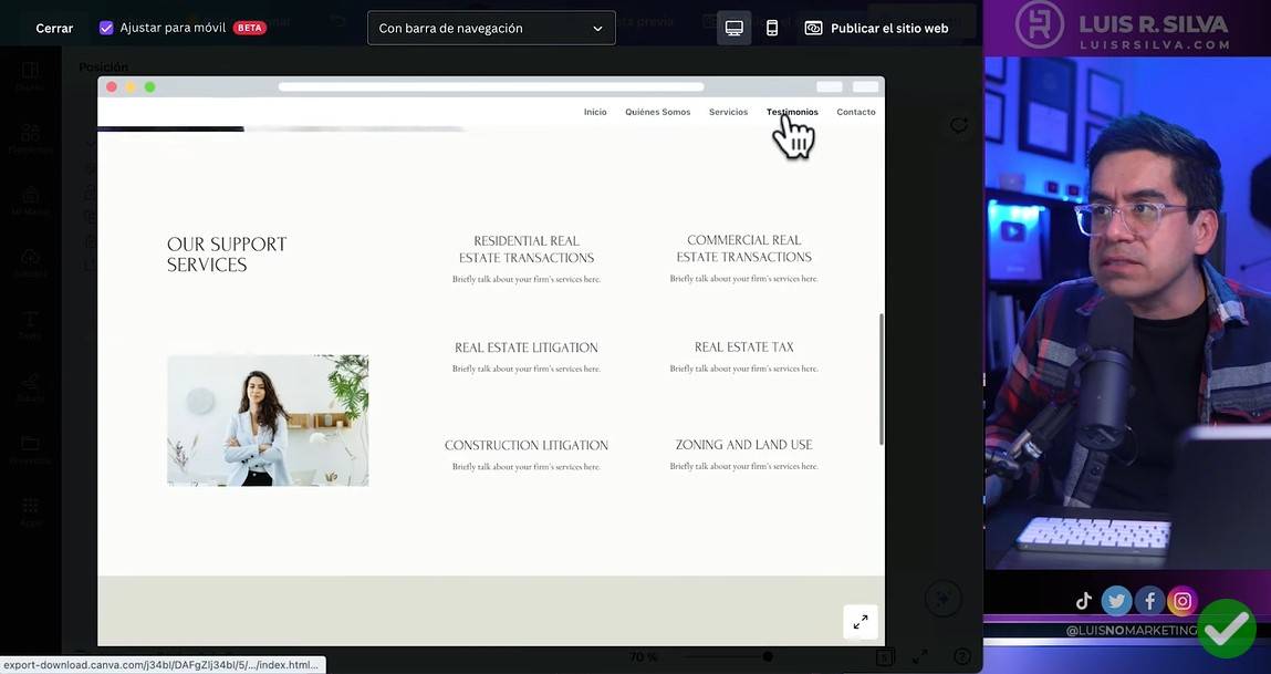 Crear página web con Canva
