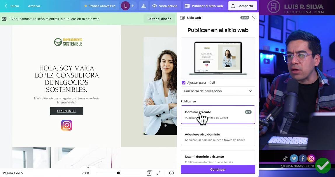 Crear página web con Canva