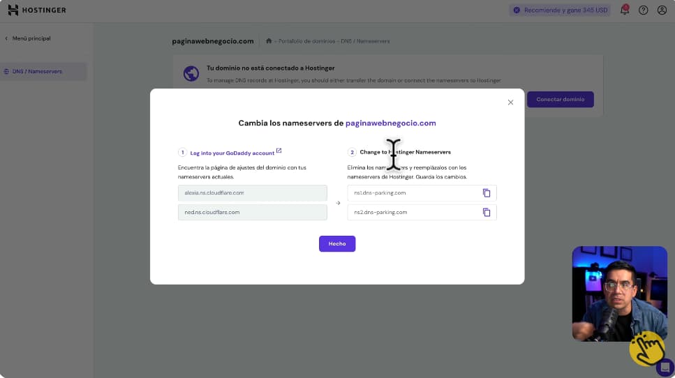 Cambiar nameservers