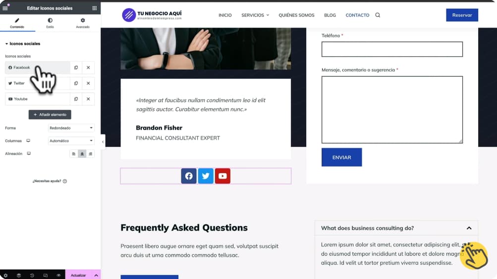 Como añadir enlaces a redes sociales a mi página web