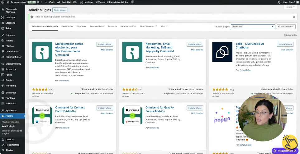 Instalar plugin de Omnisend en WordPress