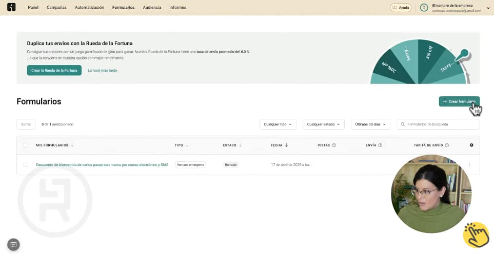 Crear un formulario en Omnisend