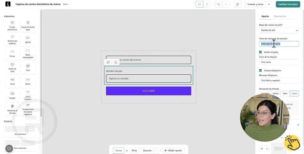 Crear formulario de suscripción en Omnisend