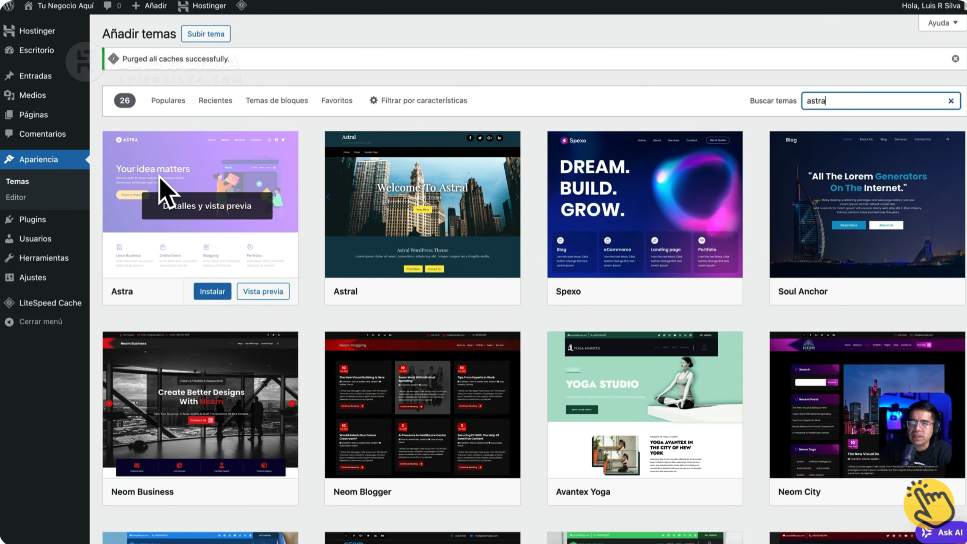 Cómo instalar el tema Astra en WordPress