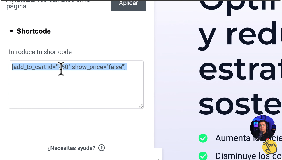 Shortcode añadir al carrito