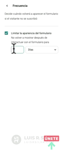 Frecuencia del formulario