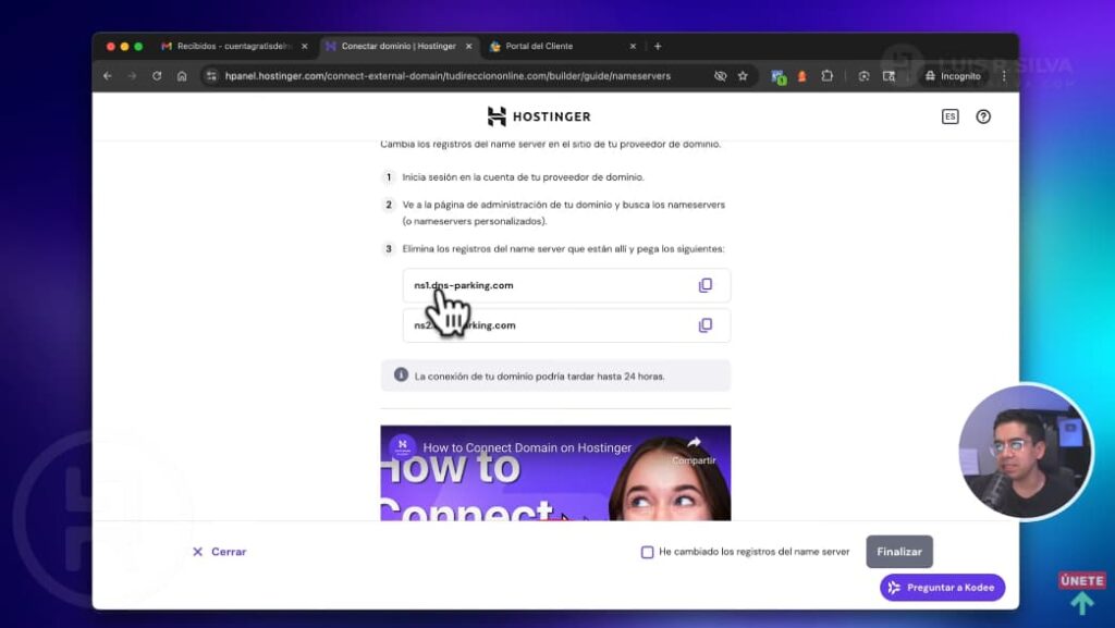 Nameservers para usar dominio de otro proveedor en Hostinger