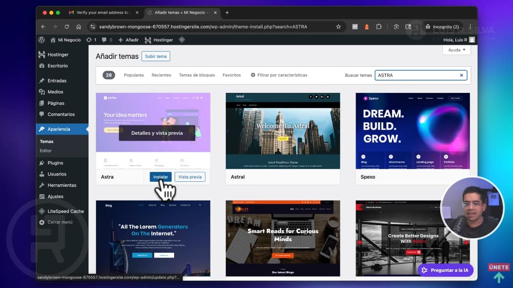 Cómo instalar el tema Astra en WordPress