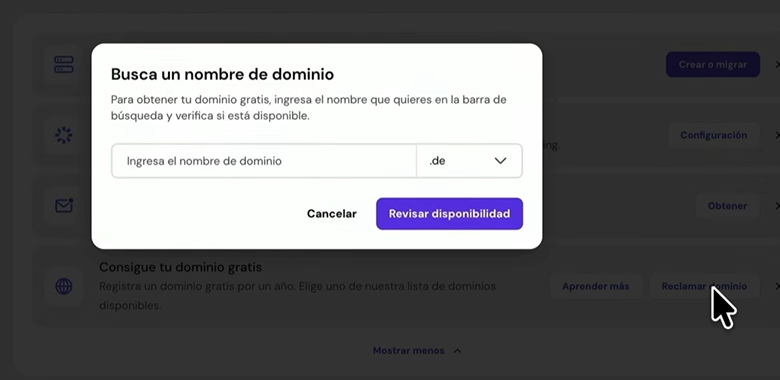reclamar dominio gratis