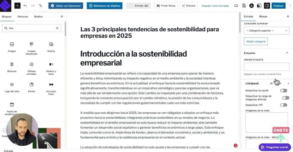 Crear entradas de blog