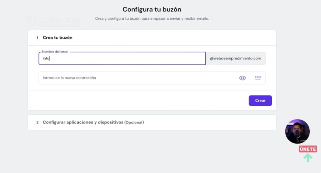 Crear cuenta de correo profesional