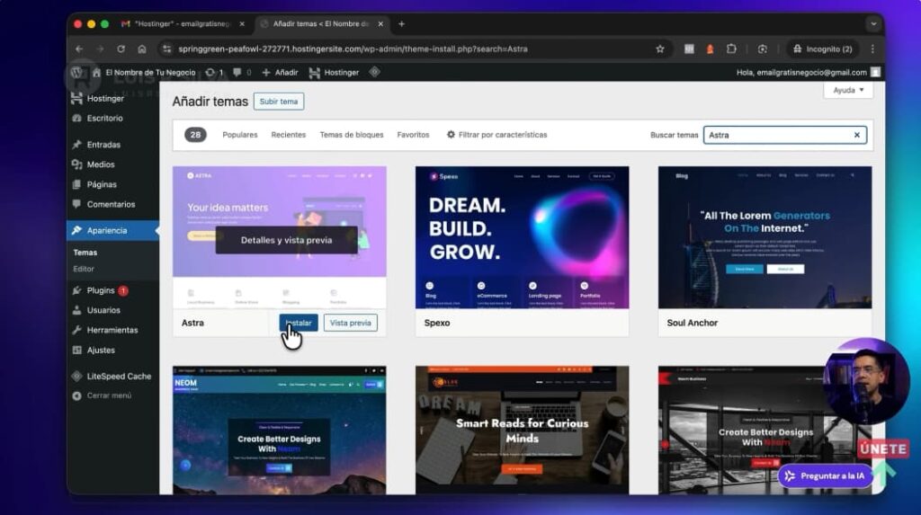 Cómo instalar el tema Astra en WordPress