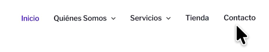 Ejemplo de navegación ssimple y clara