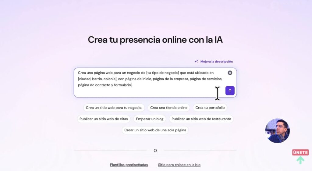 Prompt para describir el negocio