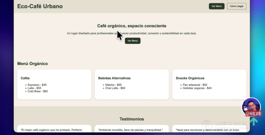 Verificar sitio creado con código