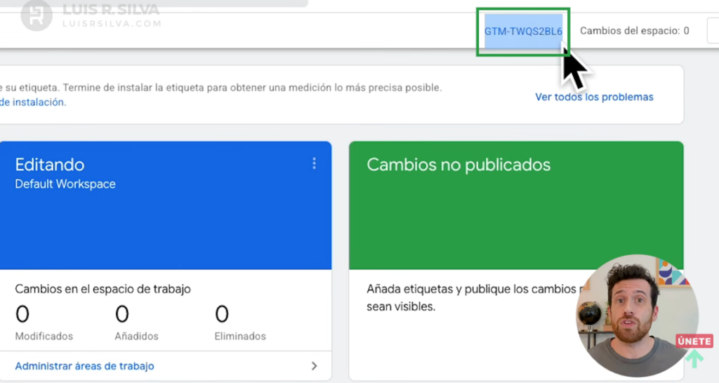 ID del contenedor en Google Tag Manager