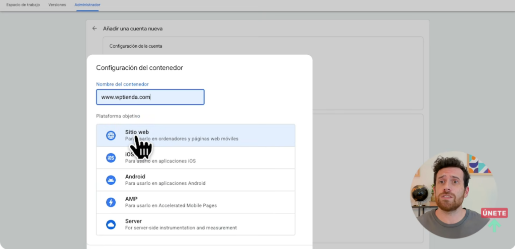 Configurar contenedor en Google Tag Manager