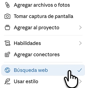 Función Búsqueda web Claude