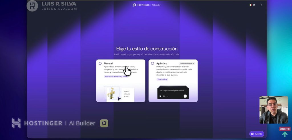 Crear web con Hostinger AI Builder
