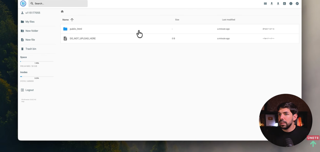 Cargar el HTML en la carpeta public_html