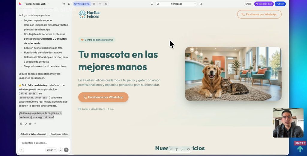 Así fue crear web con Lovable
