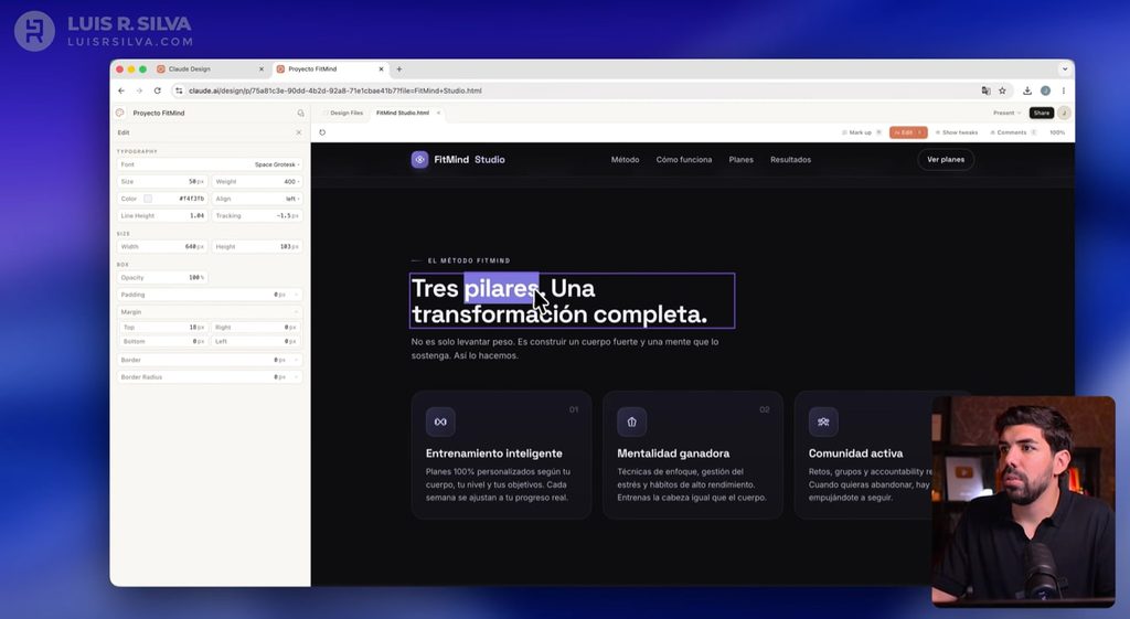 Editar el diseño con el panel en vivo