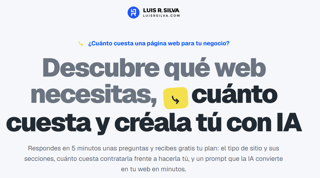 Herramienta Crea tu web con IA